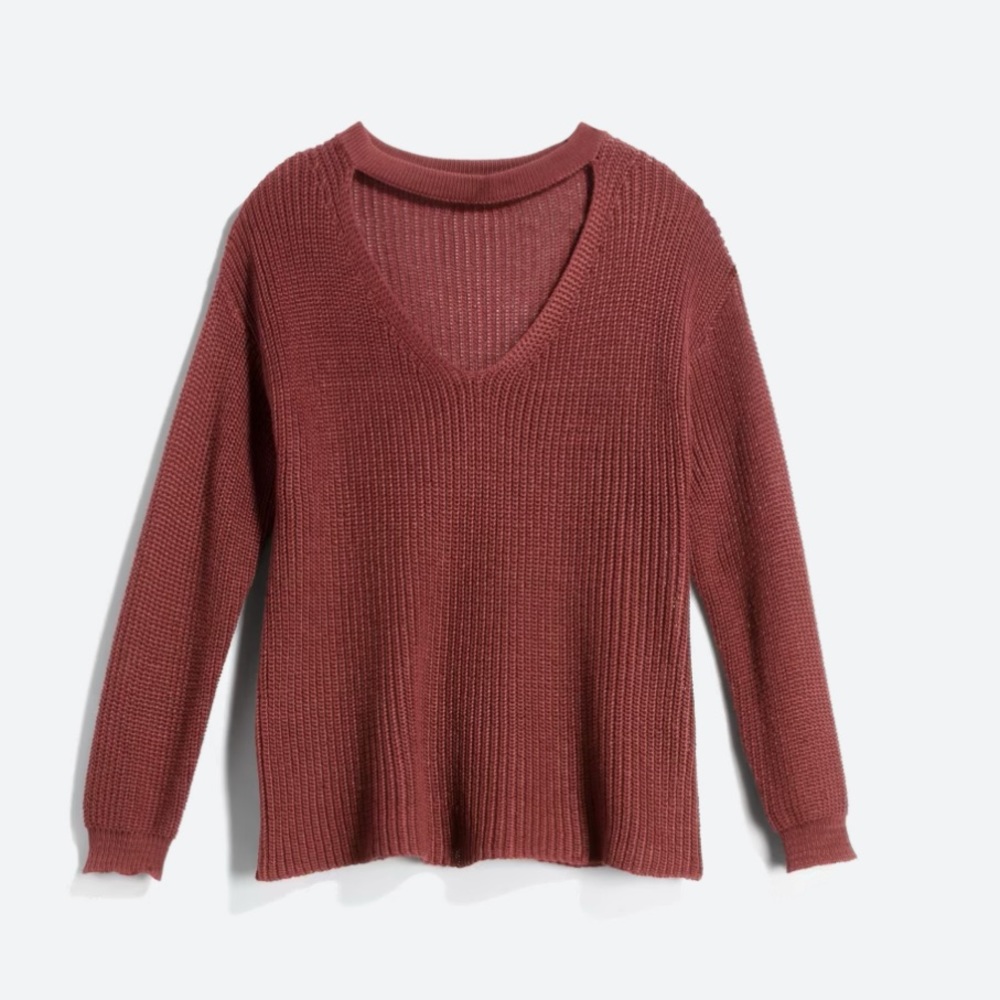 Sophie Rue choker detail knit pullover- rust